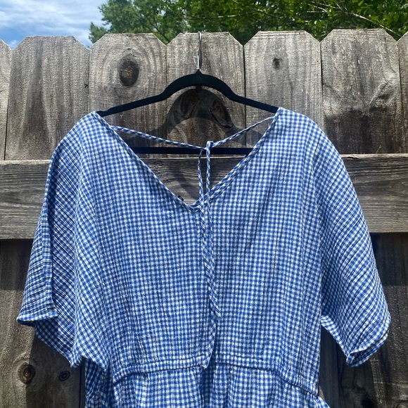 Talbots Blue and White V-Neck shorts jumpsuit romper NWT - Picture 7 of 10